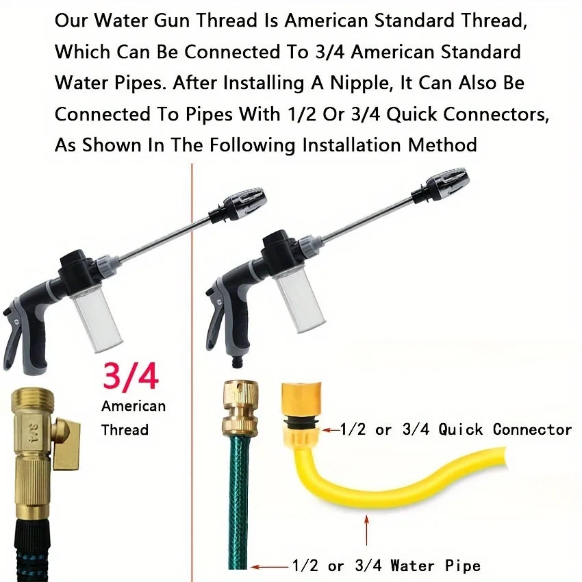 High-Pressure Hose Nozzle — Car Wash & Garden Sprayer
