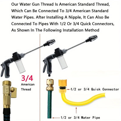 High-Pressure Hose Nozzle — Car Wash & Garden Sprayer